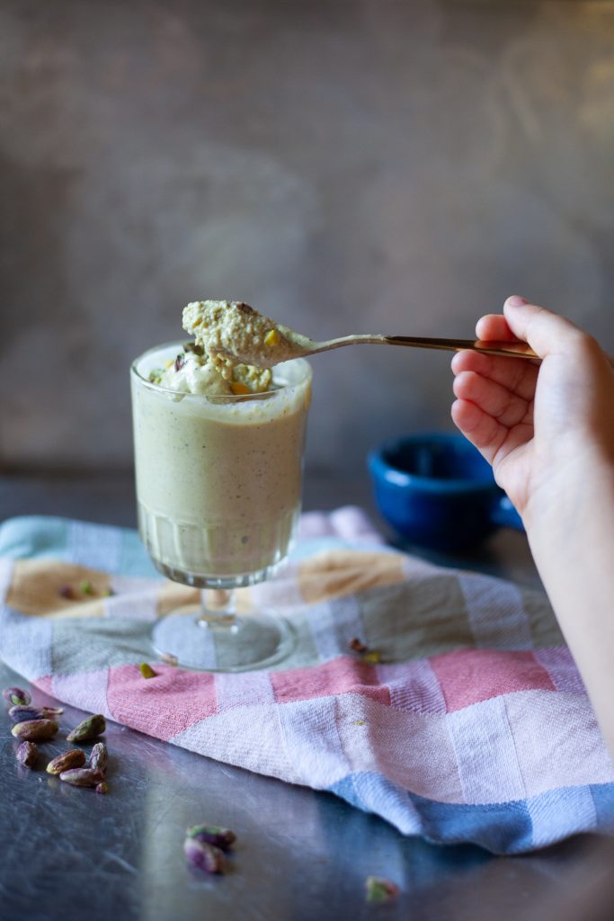 gelato al pistacchio vegano senza gelatiera