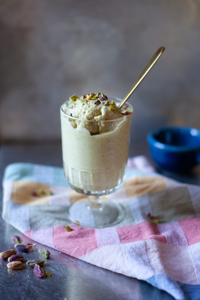 gelato al pistacchio vegano senza gelatiera