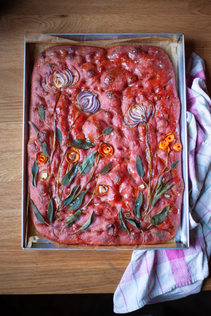 focaccia barbabietola cotta